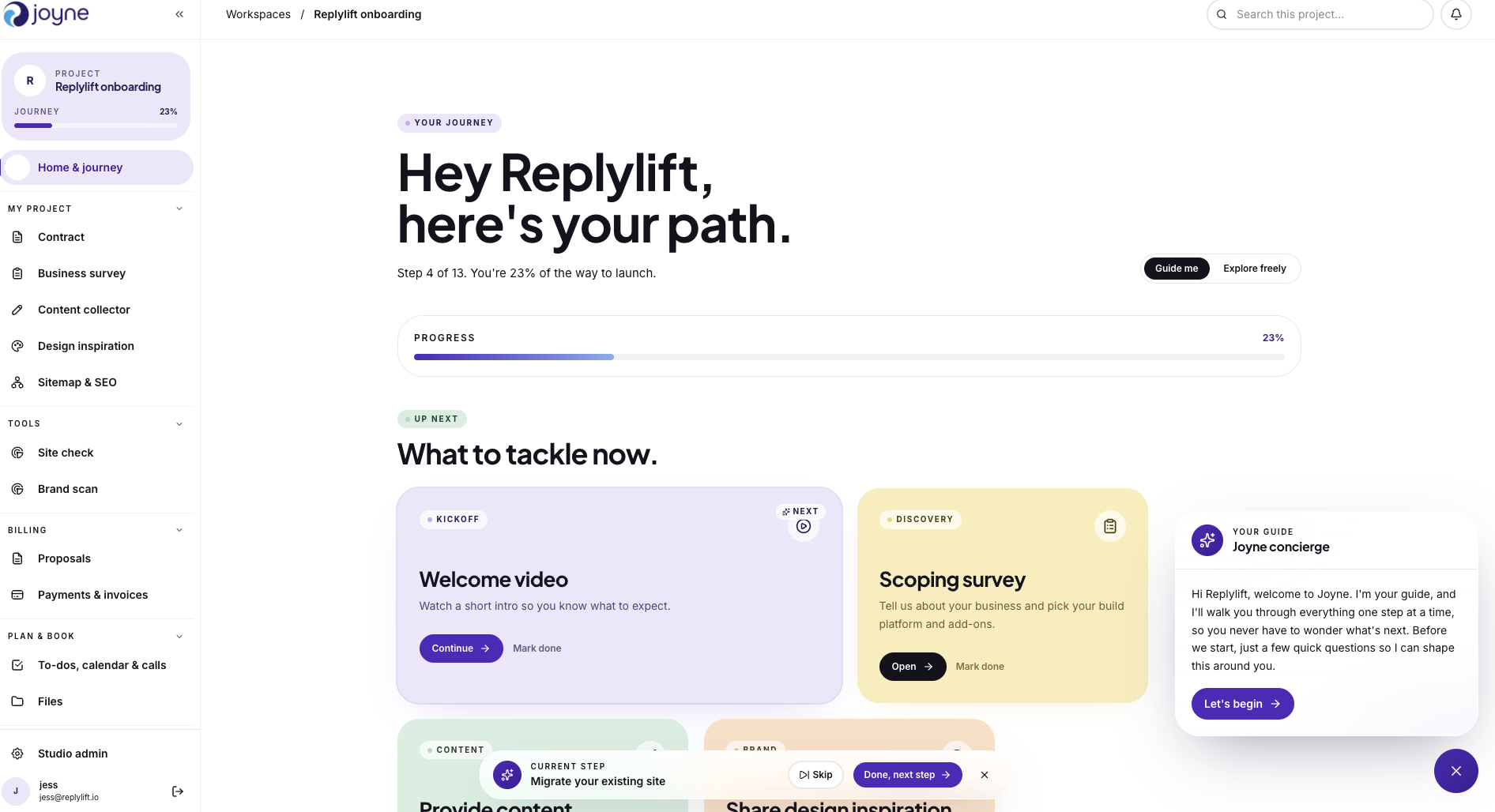 Joyne intake and scoping workspace