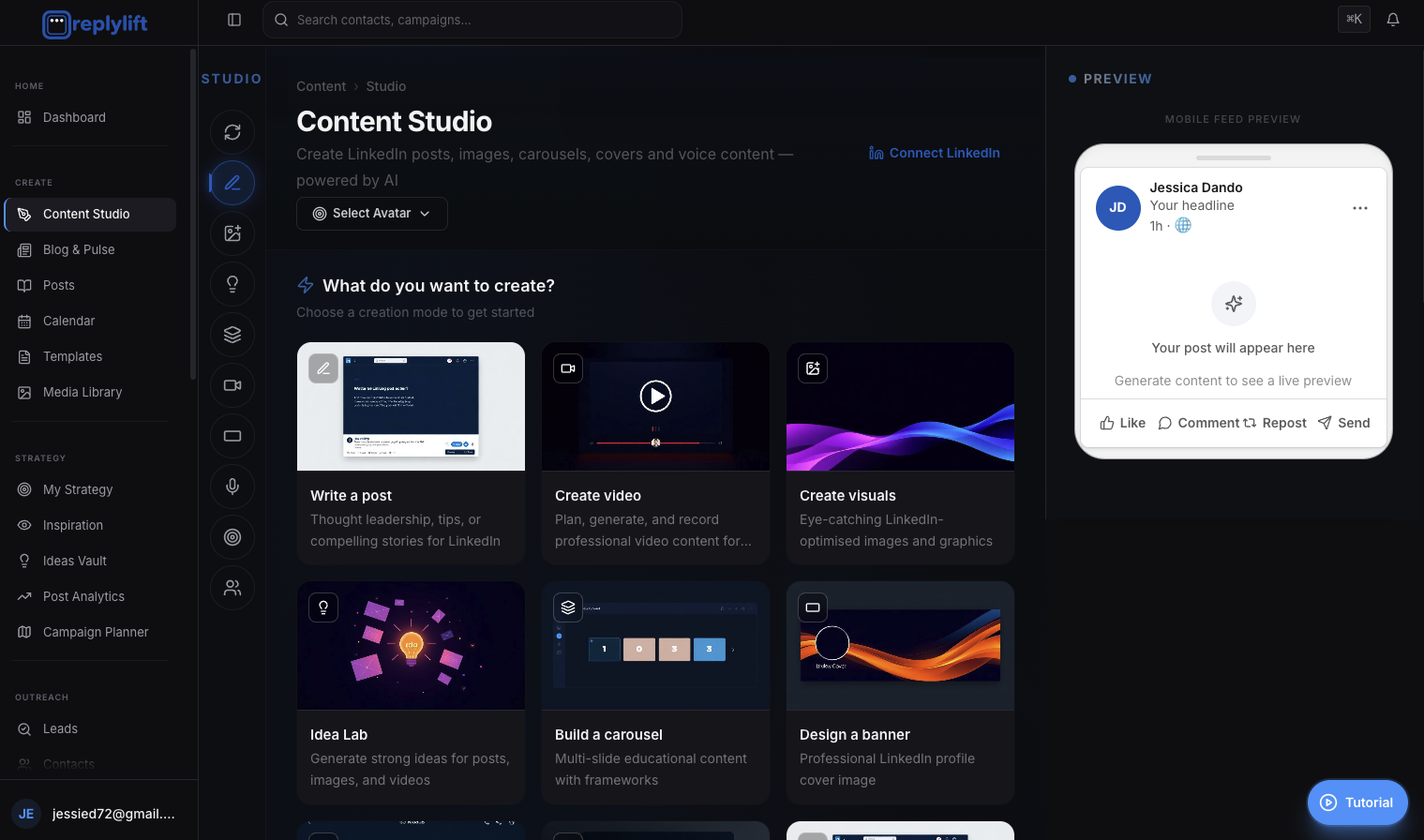 ReplyLift Content Studio
