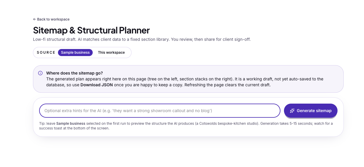 Joyne sitemap and structural planner