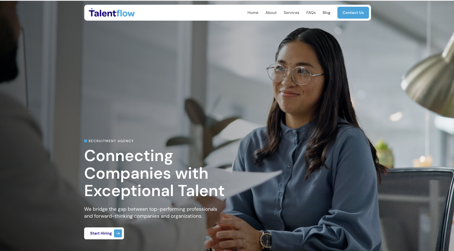 Talentflow recruitment agency homepage